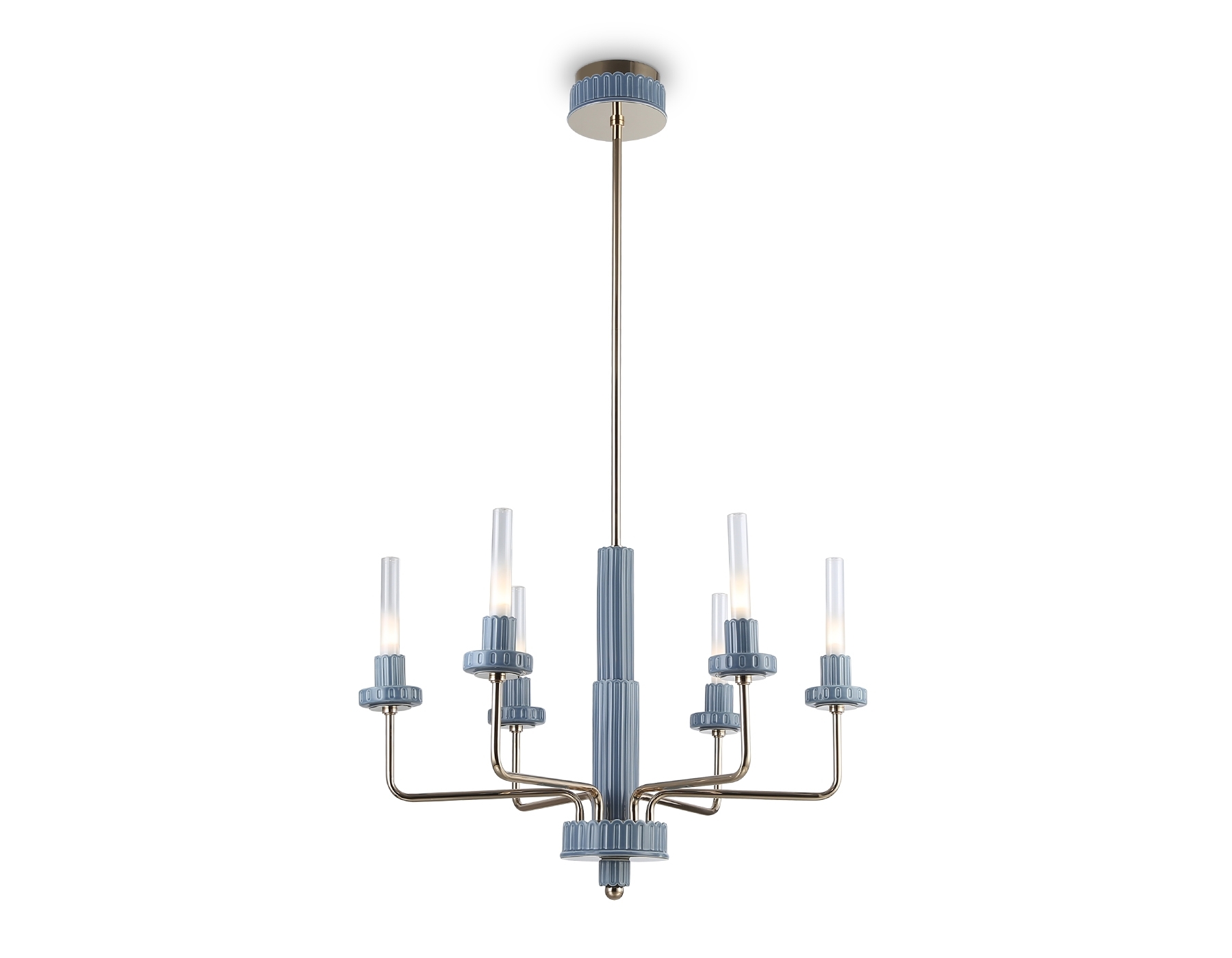Люстра Ambrella light LH53124/6 GD/WH/GB золото/белый/серо-синий 10W 3000K D660*1120