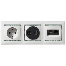Розетка Legrand 774321 2К+3 со шторками, слон. кость Valena