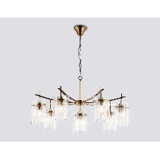 Люстра Ambrella light LH56033/7+1 BS/CL латунь/прозрачный E14*8 max 40W D790*1200