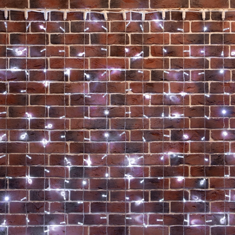 Гирлянда Neon-night Занавес 2х6м 768 LED белый прозрачный ПВХ IP65 эффект мерцания 230В нужен блок 303-500-1