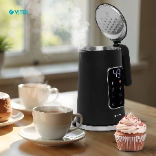 Чайник электрический Vitek VT-1162, 1.7л, 2200Вт, черный, корпус: металл/пластик