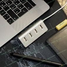 Разветвитель Rexant 4 USB-port серебристый