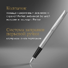 Набор ручек Parker Jotter Core FK61 (CW2093258) Stainless Steel CT сталь нержавеющая, подарочная коробка ручка перьевая, ручка шариковая