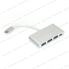 Адаптер Type-C на USB 3.0*3 + Type-С для MacBook серебристый