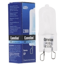 Лампа галогенная 40Вт капсула G9 2850К 240В прозр. Camelion 5553