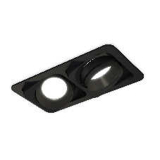 Комплект встраиваемого светильника Ambrella light XC7664021 SBK/PBK черный песок/черный полированный MR16 GU5.3 (C7664, N7031)