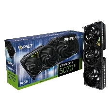 Видеокарта Palit GeForce RTX 5070 Ti GamingPro-S, 16 GB GDDR7, 256 bit, 3xDisplayPort, HDMI, GPU 2452 MHz