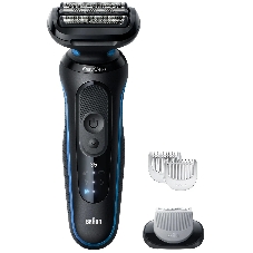 Электробритва Braun S5 52-B1600S синий с чехлом и насадками для стайлинга тела и бороды тип 5762