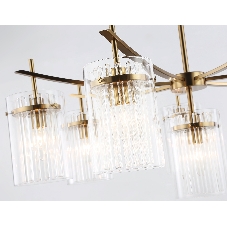 Люстра Ambrella light LH56033/7+1 BS/CL латунь/прозрачный E14*8 max 40W D790*1200