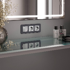 Рамка на 3 поста Elite (графит, стекло) W0032440