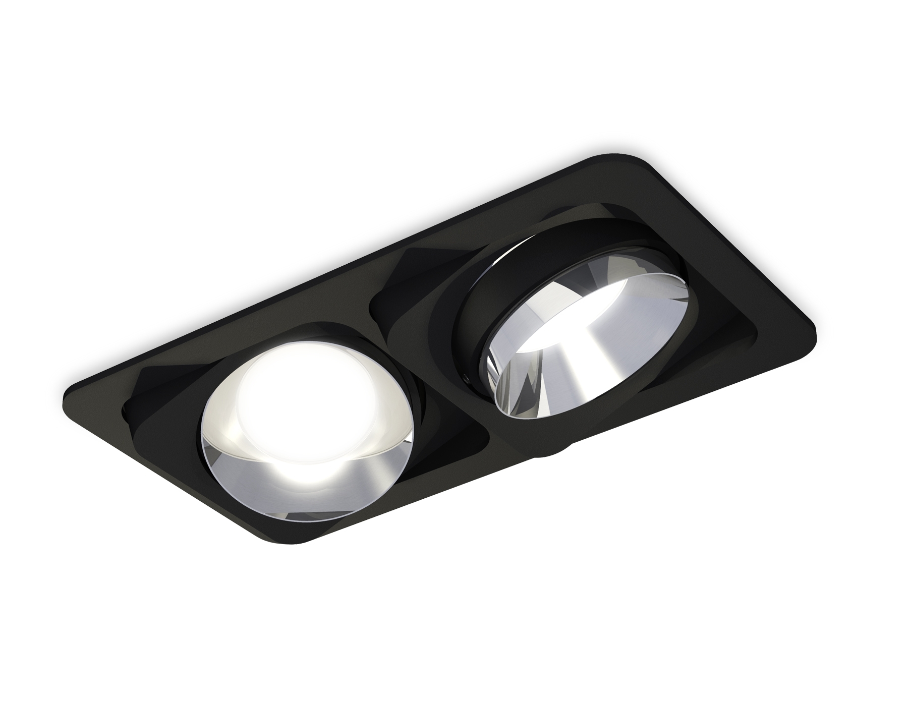 Комплект встраиваемого светильника Ambrella light XC7664022 SBK/PSL черный песок/серебро полированное MR16 GU5.3 (C7664, N7032)