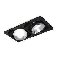 Комплект встраиваемого светильника Ambrella light XC7664022 SBK/PSL черный песок/серебро полированное MR16 GU5.3 (C7664, N7032)
