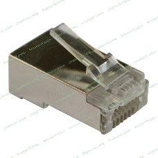 Коннектор RJ45 тип EZ, 8P8C, STP, Cat.5e, универсальный, со вставкой, покрытие 50 микрон,100 шт.