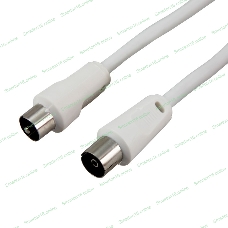 Шнур Rexant ТВ гнездо - ТВ штекер, длина 3 метра, белый