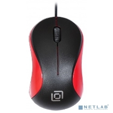 Мышь проводная Oklick 115S черный/красный, 1200 dpi, USB, кнопки - 3
