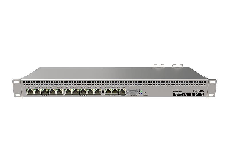 Маршрутизатор MikroTik RB1100AHx4 Dude Edition Ethernet-маршрутизатор, в стойку, 13x 1G Ethernet, 2x SATA3, 2x M.2