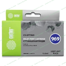 Картридж струйный Cactus CS-EPT969 светло-серый (13 мл) для Epson Stylus Photo R2880