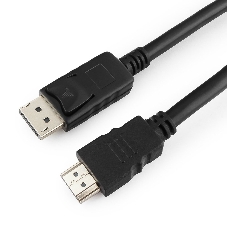 Кабель DisplayPort-HDMI Gembird/Cablexpert 1м, 20M/19M, черный, экран, пакет