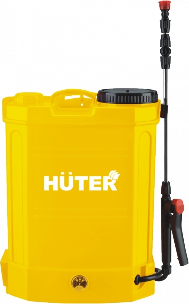 Опрыскиватель аккумуляторный Huter SP-12AC, аккумуляторный, ранцевый, 12л, желтый/черный