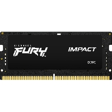 Оперативная память Kingston Fury Impact, DDR5, 16Gb (1x16Gb), 6400MHz, CL38, ECC, SO-DIMM, с радиатором, черный