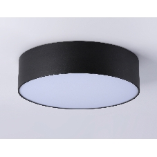 Потолочный светодиодный светильник Ambrella light FV5517 BK черный LED 18W 3000K D160*58 (Без ПДУ)