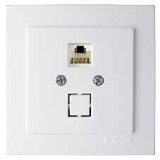 Nilson Роз. компьютерная 1-местн. СУ, (RJ45 CAT6), ТУРАН (TOURAN), белый (24111045)