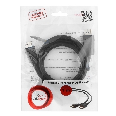 Кабель DisplayPort-HDMI Gembird/Cablexpert 1м, 20M/19M, черный, экран, пакет