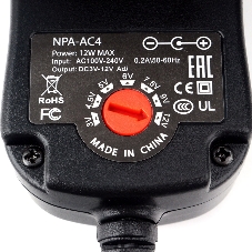 Сетевой адаптер питания Gembird NPA-AC4, 12Вт 8 штекеров