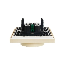 Розетка IEK FORTE&PIANO FP424 2-местная с заземлением без защитных шторок безвинтовое крепление 16А ваниль