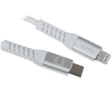 Кабель QUMO, MFI С94, Type-C на MFI Apple 8 pin, силиконовый, 1м, 2,22A, 9V, 20W, PD (белый)