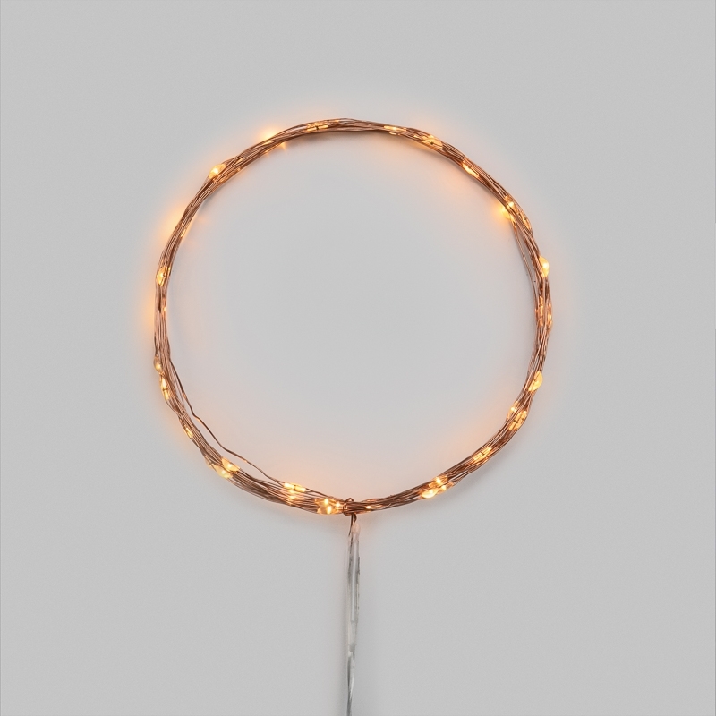 Гирлянда светодиодная Роса 5м 50 LED ЯНТАРНЫЙ IP20 2хАА (в комплект не входят) NEON-NIGHT