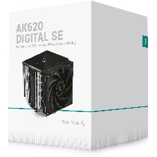 Кулер для процессора DEEPCOOL AK620 DIGITAL SE LGA20XX/1700/1200/115X/AM5/AM4 (9шт/кор, TDP 260W, PWM, DUAL Fan 120мм, 6 тепл. трубок, ARGb, черный) RET (R-AK620-BKADMN-GJD)