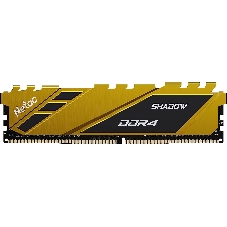 Оперативная память NETAC Shadow, DDR4, 8GB (1x8GB), 3200MHz, CL16, DIMM, с радиаторами, желтый