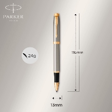 Набор ручек Parker IM Core TK223 (CW2093217) Brushed Metal GT, подарочная коробка, ручка роллер, ручка шариковая сменный стержень, 1 стержень, круглая