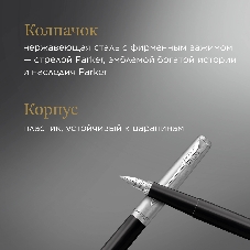 Ручка перьевая Parker Jotter Originals F60 (CW2096430) Black CT M сталь нержавеющая блистер