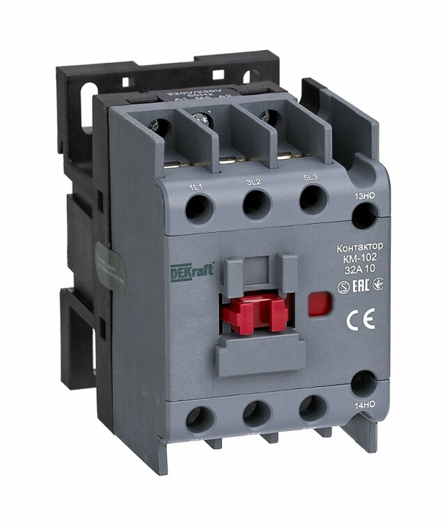 Контактор 32А 220В/230В АС3 АС4 1НО КМ-102 DEKraft