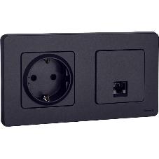 Информационная розетка RJ 45 - категория 5e - UTP - INSPIRIA - антрацит