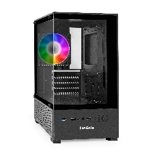 Компьютерный корпус Minitower ExeGate i3 SEA (mATX, БП 800NPX, 2*USB+1*USB 3.0, HD аудио, черный, 1 вент. 12см с RGB подсветкой, передняя и боковая панели - закаленное стекло)