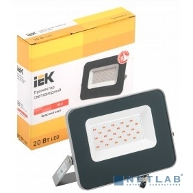 Прожектор LED IEK LPDO7R-01-20-K03 СДО 07-20R red КРАСНЫЙ IP65 серый