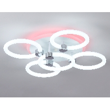 Потолочный светодиодный светильник FA3841/4+1 WH белый 70W 3000K-6400K+RGB D538*115 (ПДУ РАДИО 2.4G)