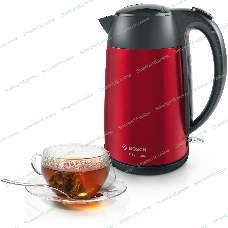 Чайник электрический Bosch TWK3P424 1.7л. 2400Вт красный (корпус: нержавеющая сталь)