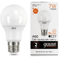 Лампа светодиодная Gauss 23217A LED Elementary A60 7W E27 520lm 2700K 1/10/100 0