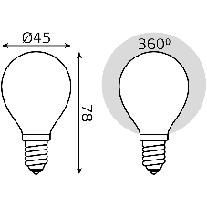 Лампа светодиодная Gauss Filament 105201109-D 9Вт цок.: E14 шар 220B 3000K св. свеч. белый теп. (упак.: 10 шт)