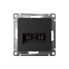 Механизм розетки компьютерной 2-м AtlasDesign RJ45 + RJ45 кат.5e карбон SchE ATN001085