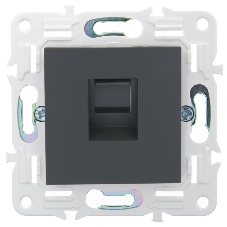 Розетка компьютерная IEK SKANDY SK-K01G графит RJ45 кат.5E SK-K10-1-K53