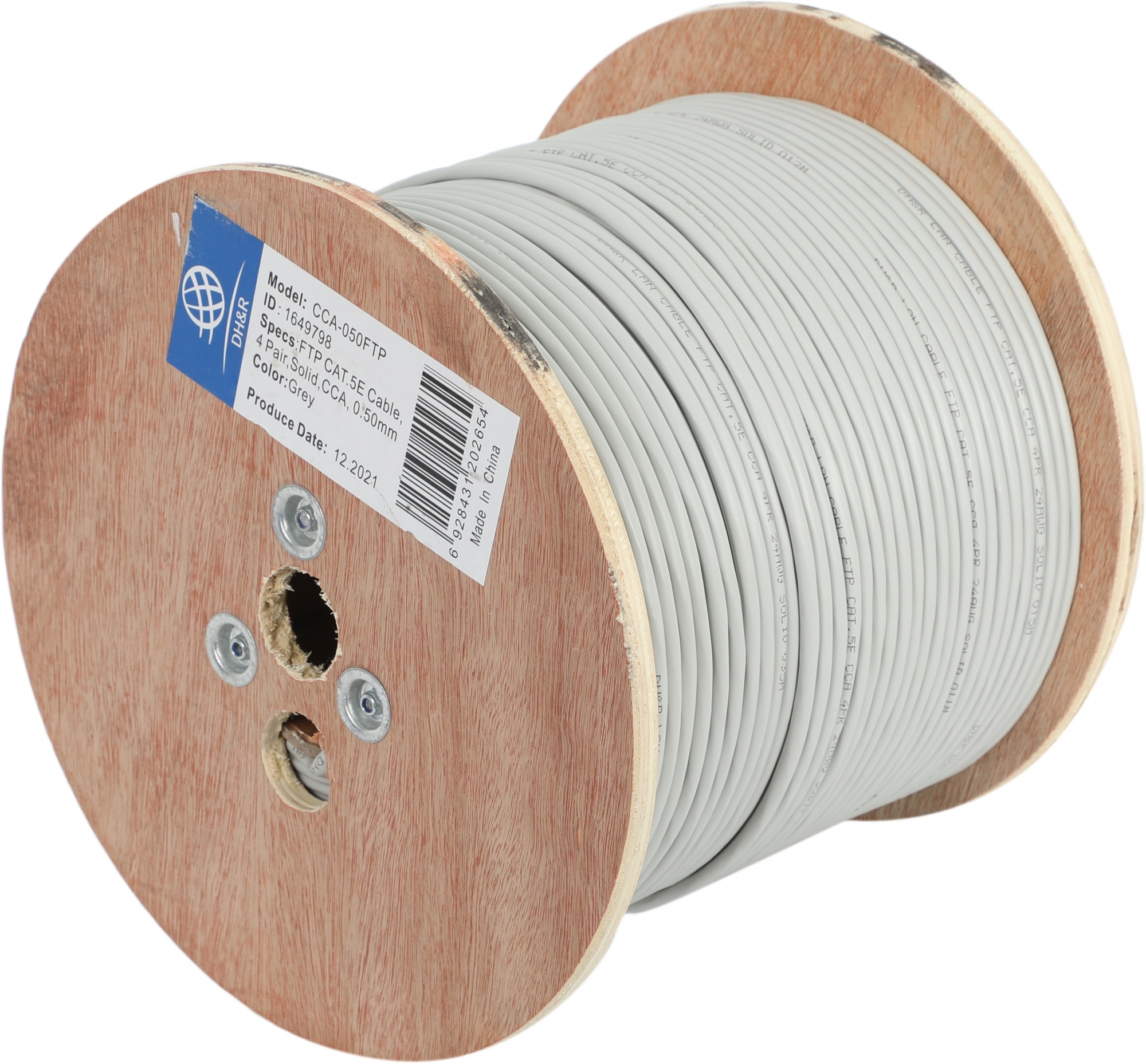Кабель сетевой Ningbo FTP 4 пары cat5E solid 0.5мм CCA molded 305м серый