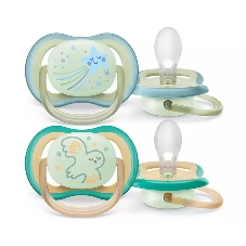 Пустышка Philips Avent ultra air, ночная, звезда/сова, 0-6 мес., 2 шт.