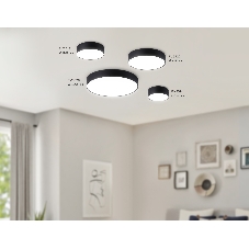 Потолочный светодиодный светильник Ambrella light FV5518 BK черный LED 18W 4200K D160*58 (Без ПДУ)