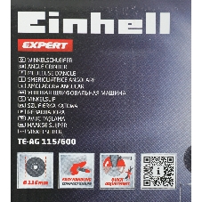 Угловая шлифовальная машина Einhell TE-AG 115/600 600Вт 12000об/мин рез.шпин.:M22.2 d=115мм (4430855)
