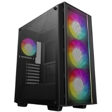 Компьютерный корпус Deepcool MATREXX 55 V4 без БП, боковое окно (закаленное стекло), 3xARGb LED 140мм вентилятора спереди, 1xARGb LED 120мм вентилятор сзади, черный, ATX